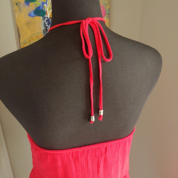 Blue Rain Red Lace Mini Halter Dress Size M - Picture 4 of 10